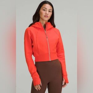 Lululemon Scuba Full-Zip Cropped Hoodie - Size 6 - Solar Orange